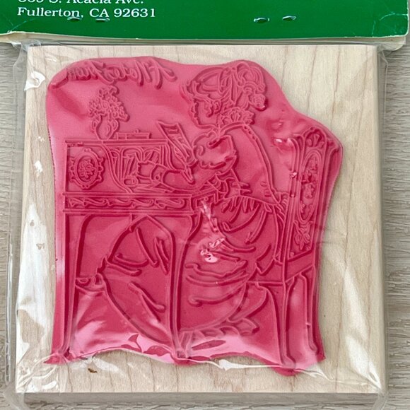 Vintage Stamps Happen Inc Wood-mounted 4x4 "A Note From" Retired Rubber Stamp - Picture 8 of 12